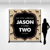 Lofaris Custom Name Retro Deer Pattern 2nd Birthday Backdrop